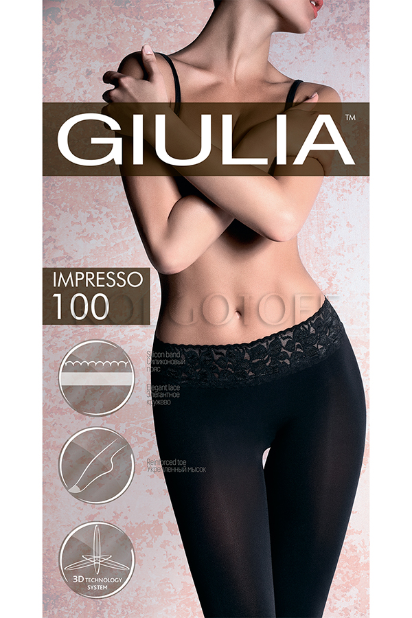 Колготки с силиконовым поясом GIULIA Impresso 100