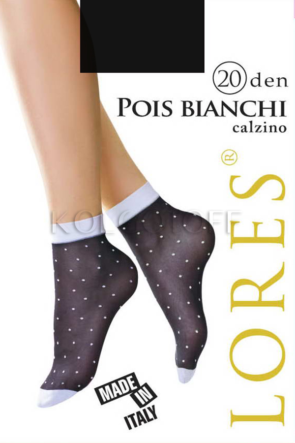 Шкарпетки жіночі з візерунком LORES Pois Bianchi 20 calzino
