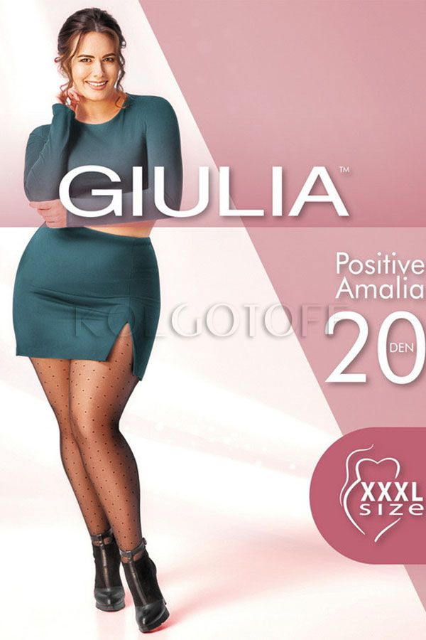 Колготки великого розміру з візерунком в точку GIULIA Positive Amalia 20 model 1