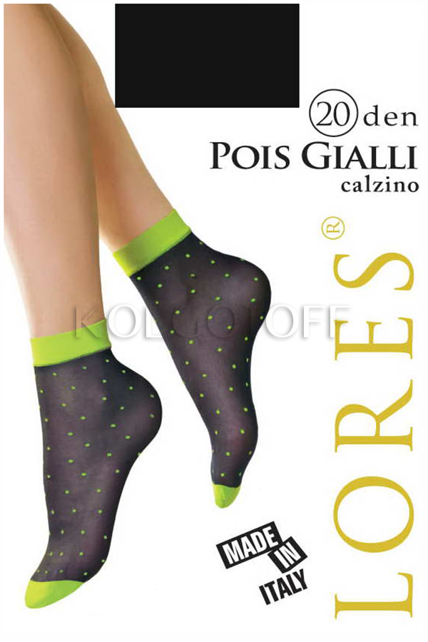 Шкарпетки жіночі з візерунком LORES Pois Gialli 20 calzino