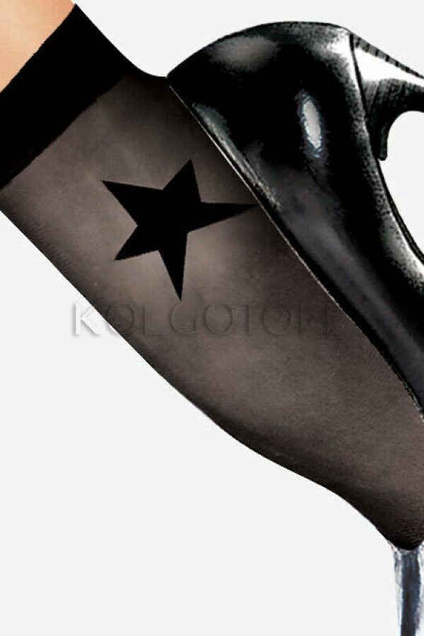 Шкарпетки жіночі з візерунком LORES Black Star 20 calzino