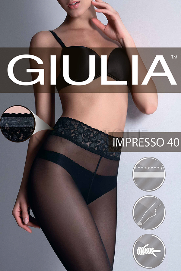 Колготки жіночі з силіконовим поясом GIULIA Impresso 40