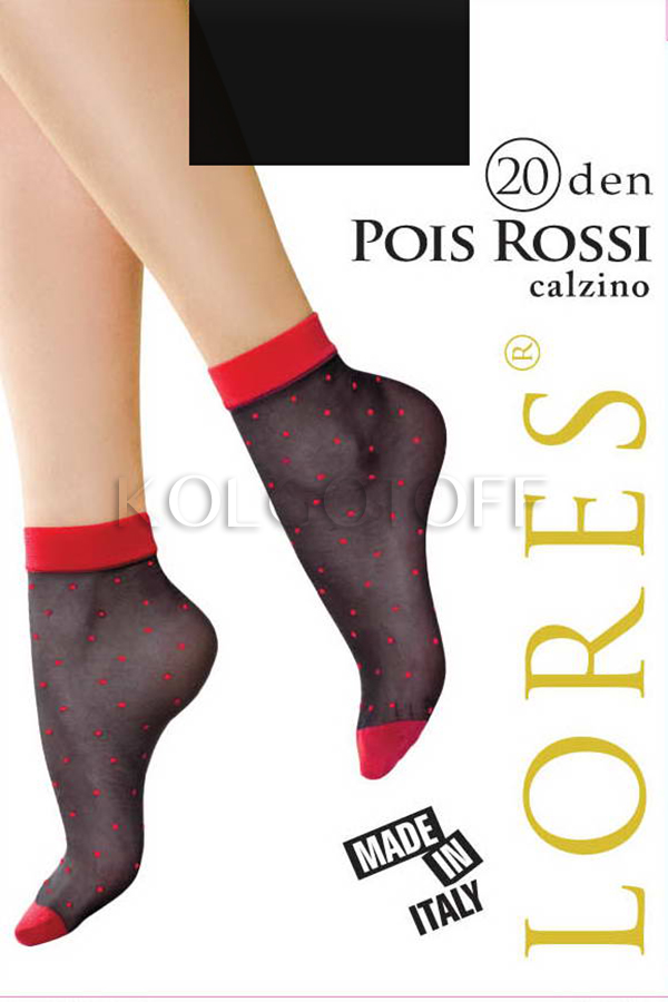 Шкарпетки жіночі з візерунком LORES Pois Rossi 20 calzino
