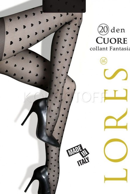Женские колготки с узором в сердечко LORES Cuore 20