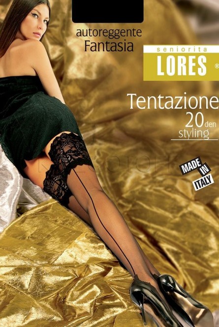 Чулки женские со швом LORES Tentazione 20 autoreggente