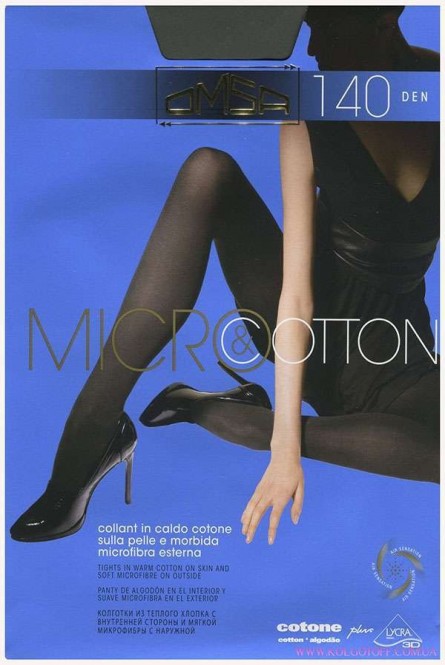 Колготки двухслойные тёплые OMSA MicroCotton 140
