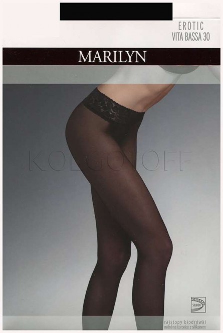 Женские колготки с силиконовым поясом MARILYN Erotic 30 vita bassa