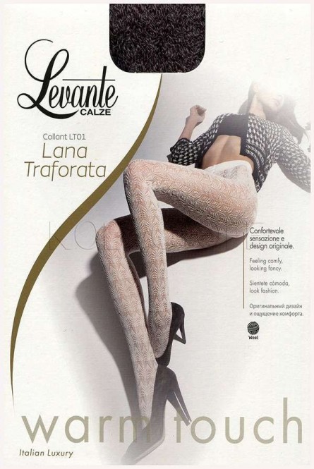 Женские шерстяные колготки с узором LEVANTE Lana Traforata  Collant LT01