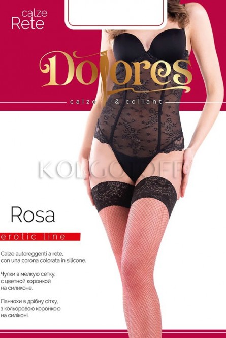 Чулки сетчатые DOLORES Rosa Rete calze erotic line