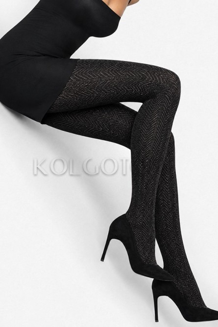 Женские тёплые колготки с люрексом LEVANTE B05A Collant Cotton Lame