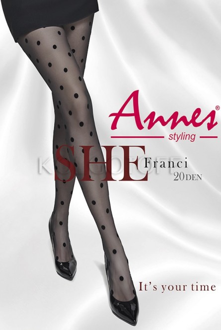 Женские колготки с узором в горошек ANNES Franci 20 den