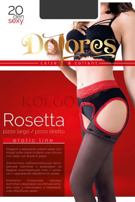 Эротические колготки с имитацией пояса для чулок DOLORES Rosetta 20 erotic line 