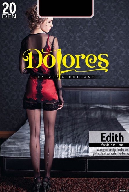 Чулки женские со стразами и швом сзади DOLORES Edith 20