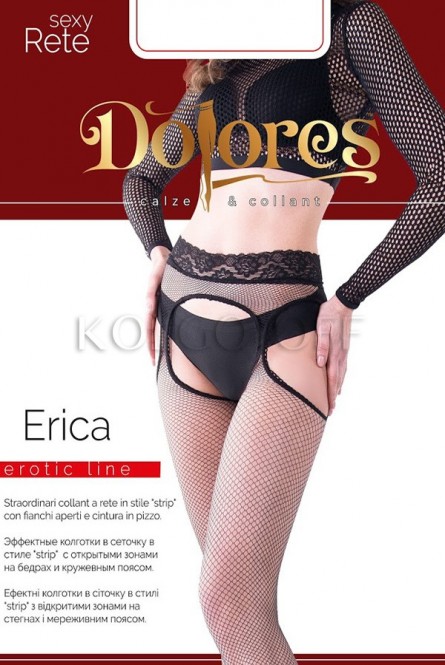 Эротические колготки в сетку с имитацией пояса для чулок DOLORES Erica Rete erotic line 