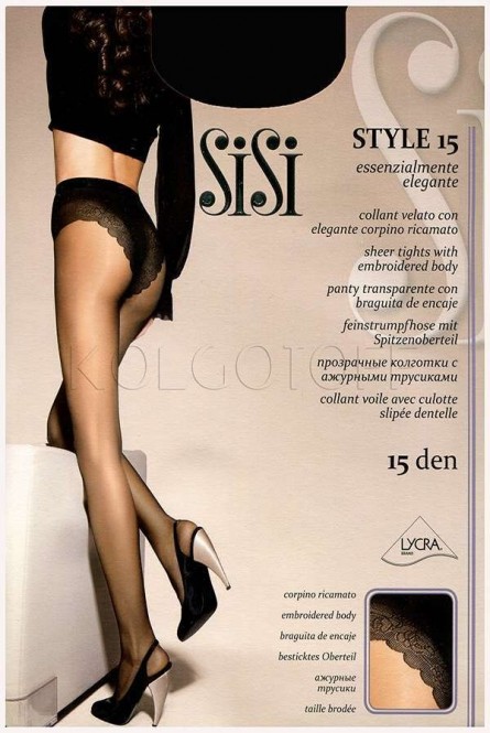 Колготки классические с ажурными трусиками SISI Style 15