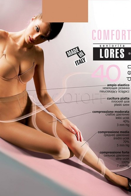 Женские колготки с распределённым давлением LORES Comfort 40  