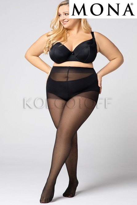 Колготки с узором женские большого размера Mona Dots Right 30