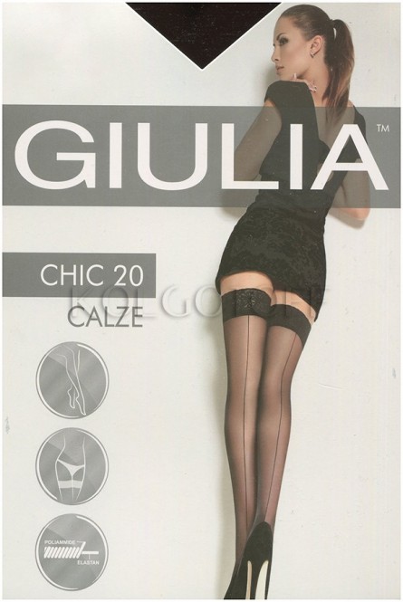 Чулки женские со швом сзади GIULIA Chic 20 calze