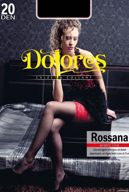 Чулки женские с красной резинкой DOLORES Rossana 20