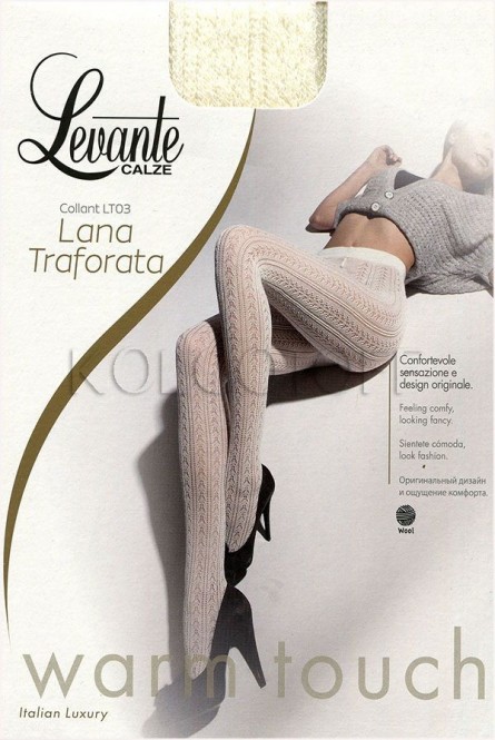 Женские шерстяные колготки с узором LEVANTE Lana Traforata Collant LT03