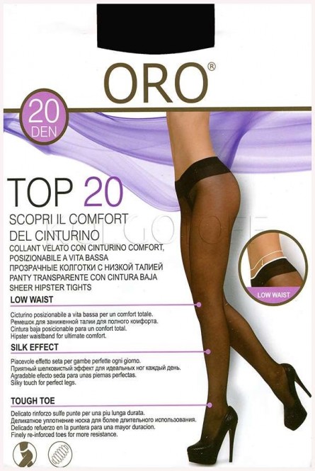 Женские классические колготки с заниженной талией ORO Top 20