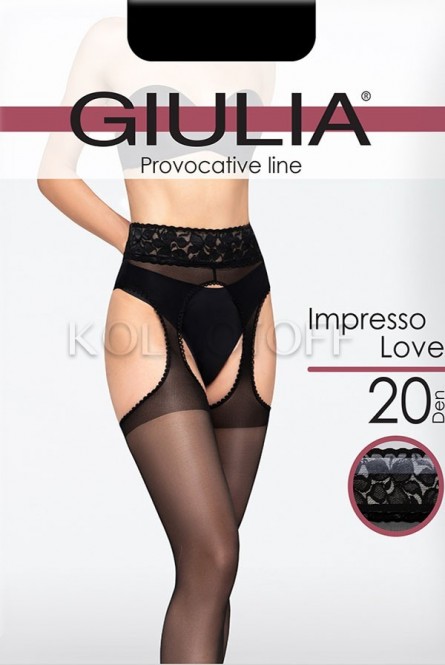 Колготки с имитацией чулок GIULIA Impresso Love 20