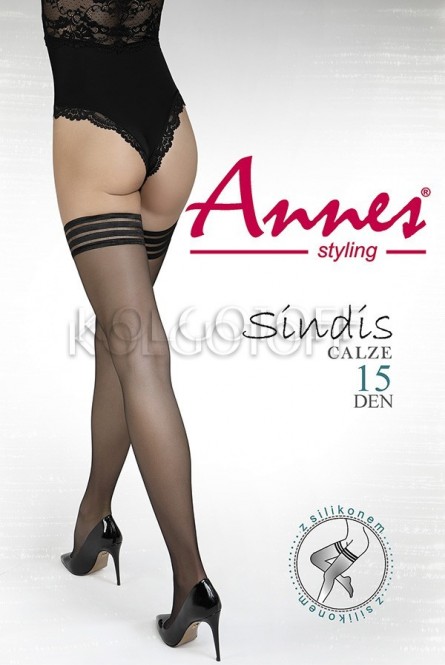 Чулки женские с французской резинкой ANNES Sindis 15