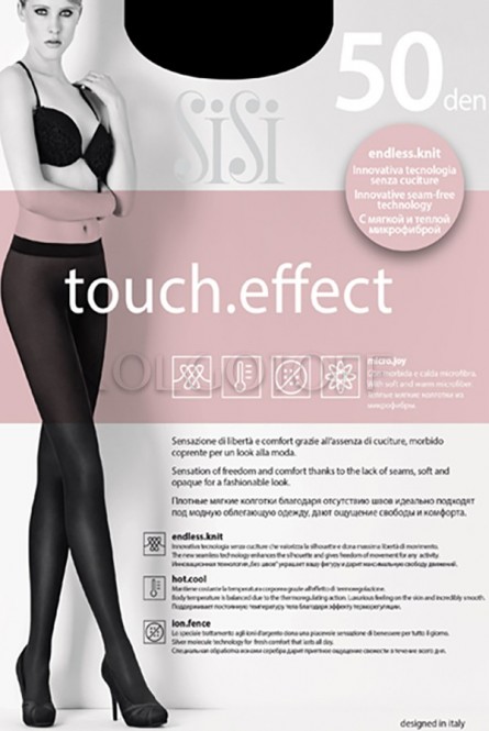 Бесшовные плотные колготки из микрофибры SISI TOUCH EFFECT 50 