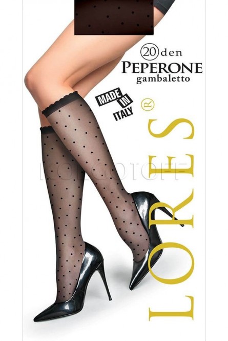 Женские гольфы с узором в точку LORES Peperone gambaletto 20