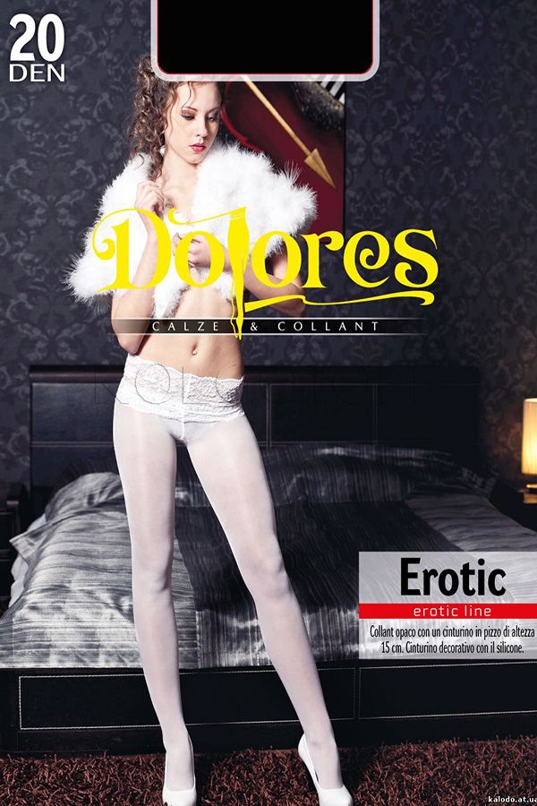 Женские колготки с широким ажурным поясом на силиконовой основе DOLORES Erotic 20 