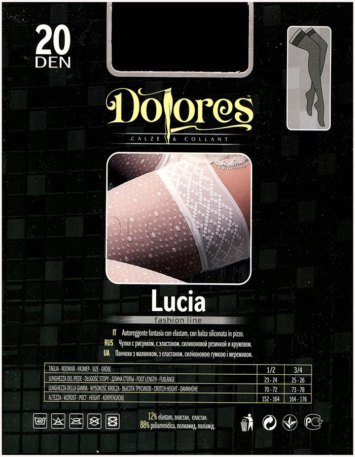 Женские сетчатые чулки с узором в точку DOLORES Lucia 20