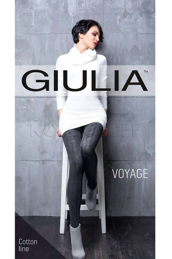 Колготки тёплые с узором GIULIA Voyage 180 model 18