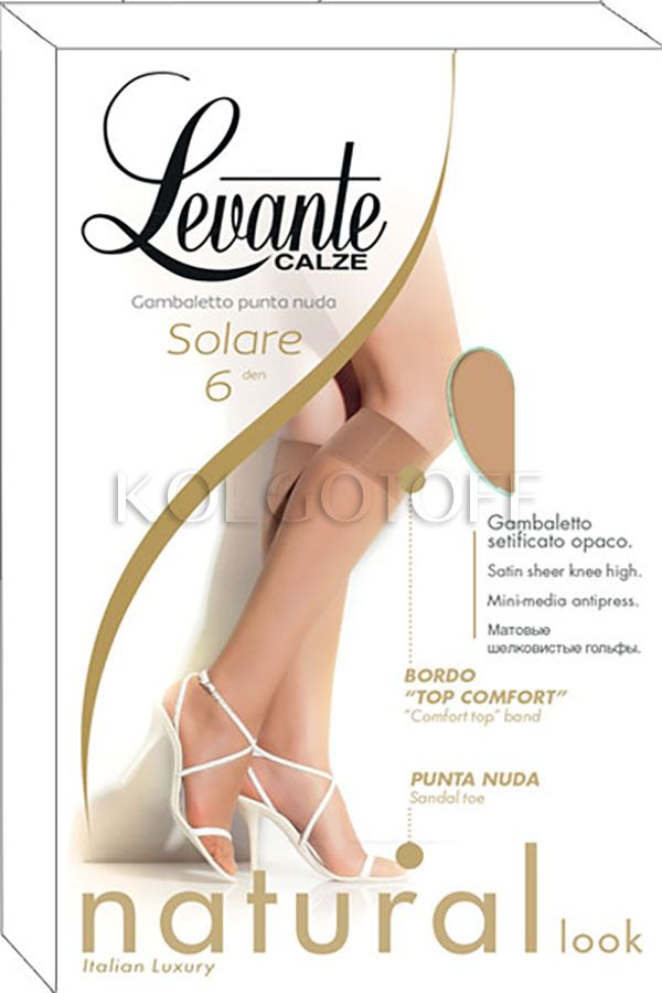 Ультратонкие женские гольфы LEVANTE Solare 6 gambaletto punta nuda