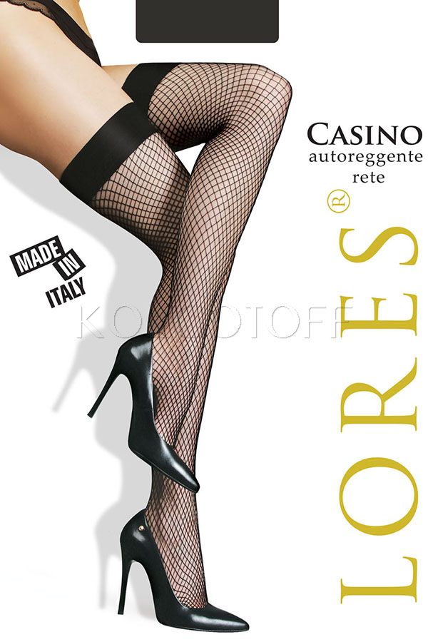 Чулки женские в среднюю сетку LORES Casino autoreggente rete