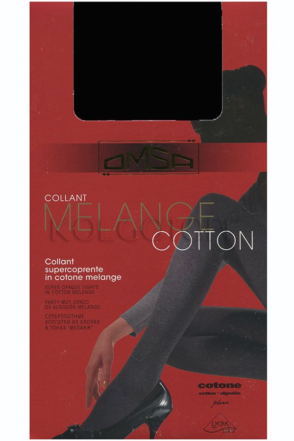 Тёплые колготки с эффектом меланж OMSA Melange Cotton