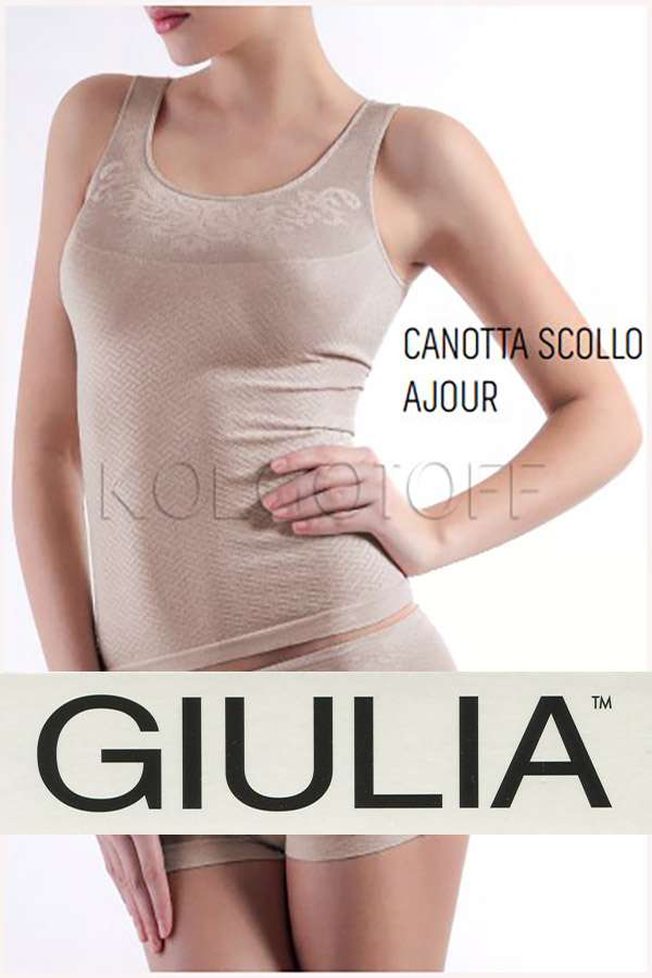 Безшовна жіноча майка GIULIA CANOTTA SCOLLO TONDO AJOUR