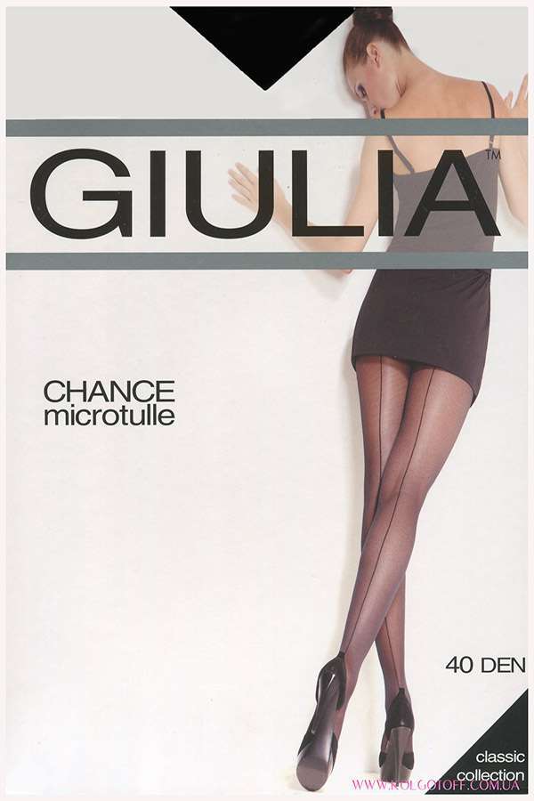 Колготки жіночі з мікротюля зі швом ззаду GIULIA Chance microtulle 40