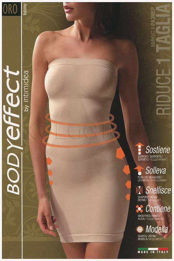 Моделирующее платье-грация без бретели INTIMIDEA TUBINO BODYEFFECT ORO Art.810130